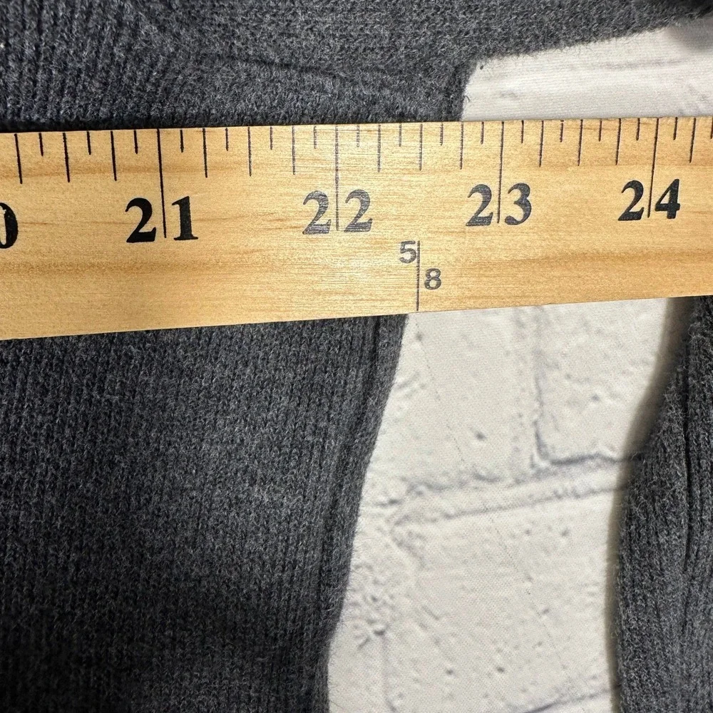 Polo Ralph Lauren Mens Quarter Zip Pullover Sweater Gray Cotton Red Pony Logo M